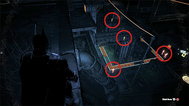 There are five enemies near the terminal with two of them patrolling the area. - Rescue the missing ACE Chemicals workers | Main story - Main story - Batman: Arkham Knight Game Guide & Walkthrough