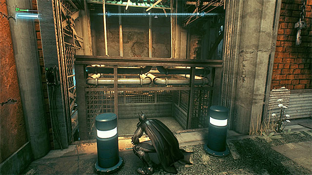Enter the elevator after you raise it with the Batmobile. - Rescue the missing ACE Chemicals workers (continued) | Main story - Main story - Batman: Arkham Knight Game Guide & Walkthrough