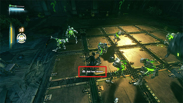 The game will inform you when Dual Team Takedown is available. - Head to Riddlers orphanage to rescue Catwoman | Main story - Main story - Batman: Arkham Knight Game Guide & Walkthrough