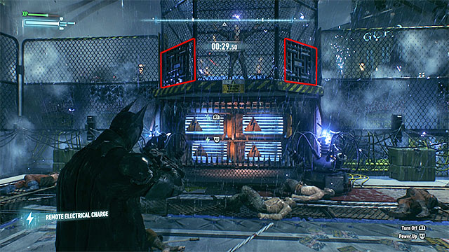After you have handled all 25 goons, select the electromagnetic pulse from the inventory - Lamb to the Slaughter | Side missions (Most Wanted) - Side missions (Most Wanted) - Batman: Arkham Knight Game Guide & Walkthrough
