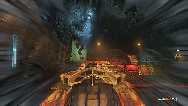 Position the ramp in the way that allows you to reach the stable ledge above. - Second Riddler trial - Riddles and challenges - Batman: Arkham Knight Game Guide & Walkthrough