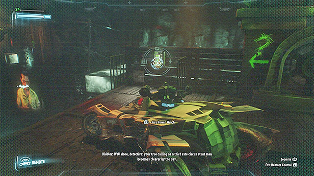 Use the hoist on the generator - Second Riddler trial - Riddles and challenges - Batman: Arkham Knight Game Guide & Walkthrough