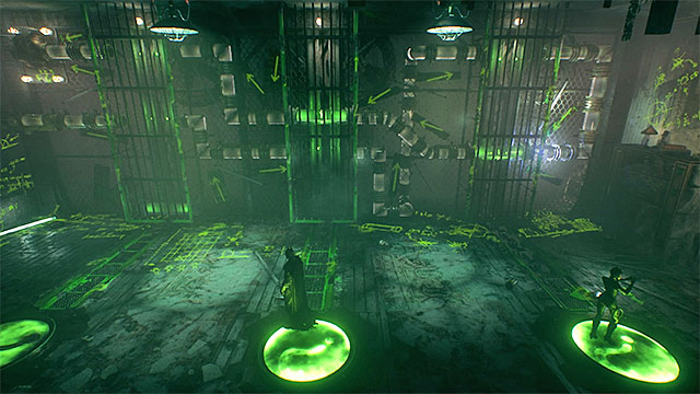 Batman needs to walk over to the central pressure plate - Sixth Riddler trial - Riddles and challenges - Batman: Arkham Knight Game Guide & Walkthrough