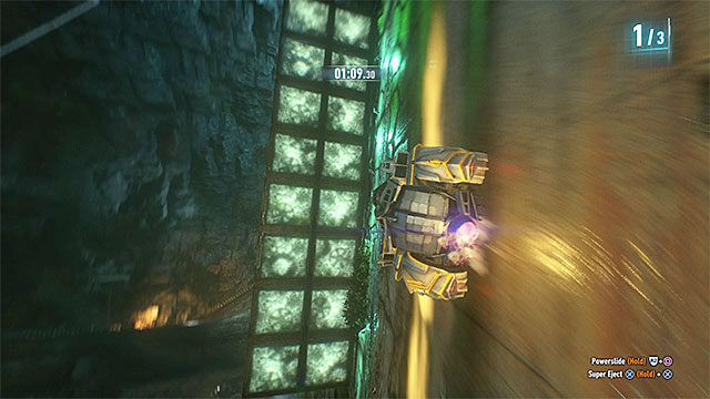 Do not slow down too much, while riding over the right wall - Ninth Riddler trial - Riddles and challenges - Batman: Arkham Knight Game Guide & Walkthrough