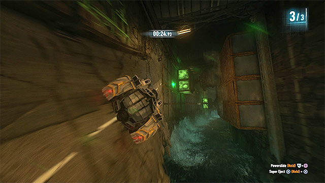 Towards the final part of the lap, take a slalom course and maintain appropriate altitude. - Ninth Riddler trial - Riddles and challenges - Batman: Arkham Knight Game Guide & Walkthrough