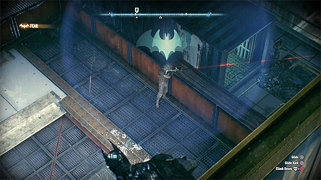 The sniper is one of the opponents guarding Penguins hideout - Gunrunner | Side missions (Most Wanted) - Side missions (Most Wanted) - Batman: Arkham Knight Game Guide & Walkthrough