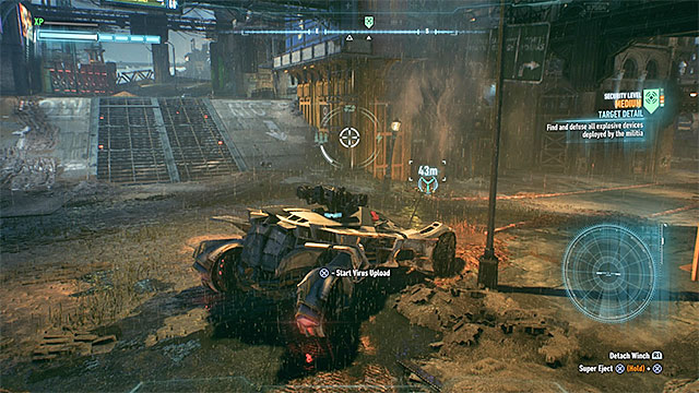 You must use the winch before and after the battle - Campaign for Disarmament | Side missions (Most Wanted) - Side missions (Most Wanted) - Batman: Arkham Knight Game Guide & Walkthrough