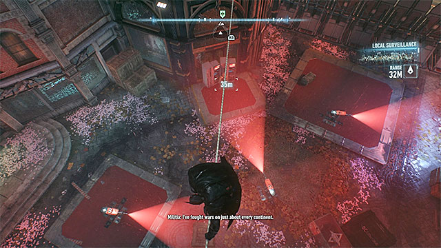 Stop above the stationary turret and wait until it will be safe to land next to it - Own the Roads | Side missions (Most Wanted) - Side missions (Most Wanted) - Batman: Arkham Knight Game Guide & Walkthrough
