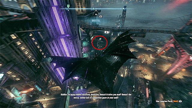 Use the gliding option in order to get closer to the monster while flying - Creature of the Night | Side missions (Most Wanted) - Side missions (Most Wanted) - Batman: Arkham Knight Game Guide & Walkthrough