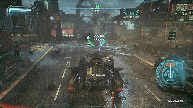 Neutralize the bomb only after you finish the battle. - Track the Arkham Knights vehicle using the Forensics Scanner | Main story - Main story - Batman: Arkham Knight Game Guide & Walkthrough
