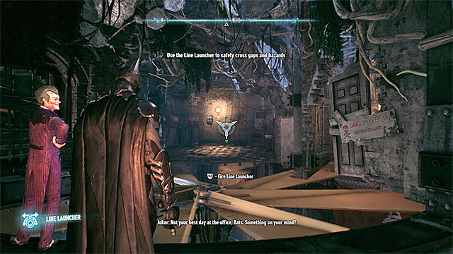 Aim at the wall on the other side of the large ventilator. - Infiltrate the tunnel network under Miagani Island | Main story - Main story - Batman: Arkham Knight Game Guide & Walkthrough