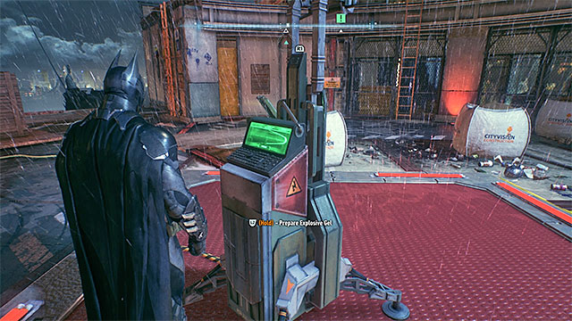 The terminal that you have to destroy. - Find a way to infiltrate the Stagg Enterprises airships | Main story - Main story - Batman: Arkham Knight Game Guide & Walkthrough