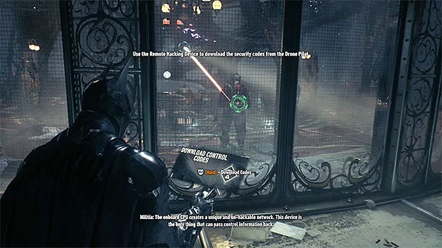 Steal the code from the drone operator. - Infiltrate the first airship | Main story - Main story - Batman: Arkham Knight Game Guide & Walkthrough