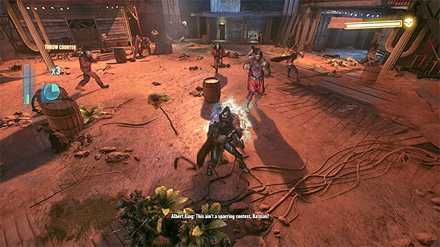 Keep attacking ordinary thugs to stack up the score multiplier - Apprehend Albert King in sound stage A | Main story - Main story - Batman: Arkham Knight Game Guide & Walkthrough