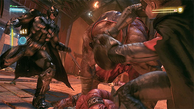 Let Batman and Robin perform quick strikes after launching a Team Attack - Apprehend Albert King in sound stage A | Main story - Main story - Batman: Arkham Knight Game Guide & Walkthrough