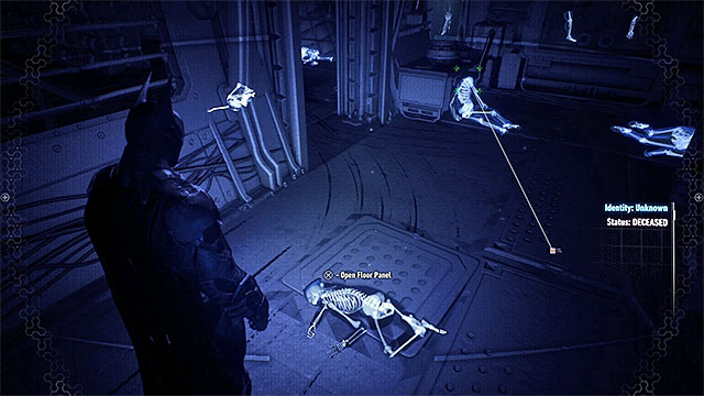After neutralizing all enemies approach the capsule where Stagg was being held captive and turn on the Detective Mode - Interrogate Simon Stagg to find a way to defeat the Cloudburst Tank | Main story - Main story - Batman: Arkham Knight Game Guide & Walkthrough
