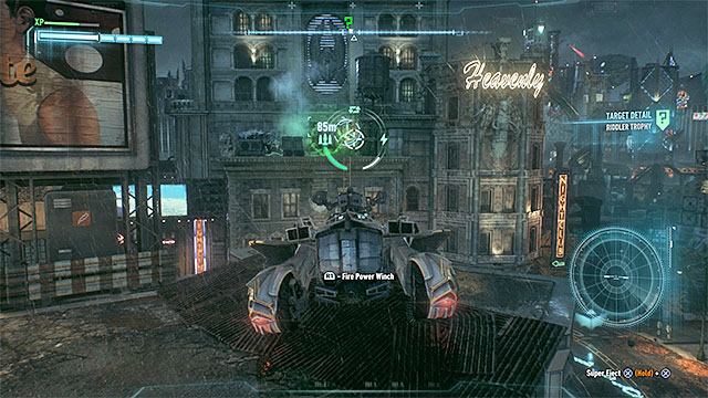 Theres a jump on the highest level of the parking - Riddler trophies on Miagani Island (1-19) | Collectibles - Miagani Island - Collectibles - Miagani Island - Batman: Arkham Knight Game Guide & Walkthrough