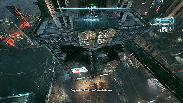 Glide towards the glass wall of the building and get through it - Riddler trophies on Miagani Island (1-19) | Collectibles - Miagani Island - Collectibles - Miagani Island - Batman: Arkham Knight Game Guide & Walkthrough