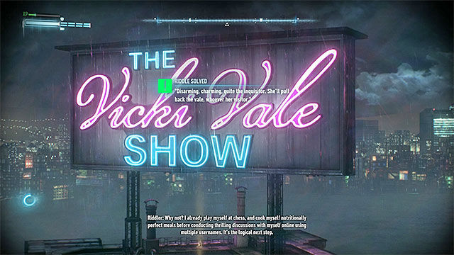 The object to scan is a large and hard to miss neon - Riddles on Miagani Island | Collectibles - Miagani Island - Collectibles - Miagani Island - Batman: Arkham Knight Game Guide & Walkthrough