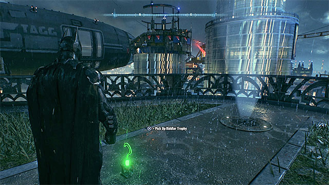 Reach the top of the skyscraper - Riddler trophies on Founders Island (1-16) | Collectibles - Founders Island - Collectibles - Founders Island - Batman: Arkham Knight Game Guide & Walkthrough