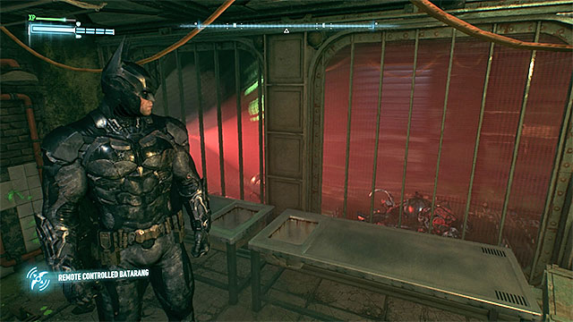 Get rid of the robots with the remote controlled batarang - Riddler trophies on Founders Island (1-16) | Collectibles - Founders Island - Collectibles - Founders Island - Batman: Arkham Knight Game Guide & Walkthrough