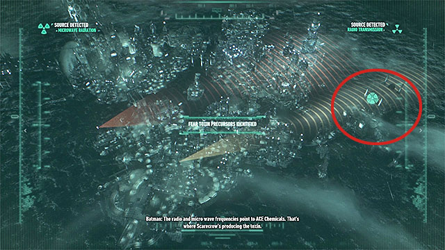 Now you need to complete a simple puzzle - Use the antenna at the Falcone Shipping Yard | Main story - Main story - Batman: Arkham Knight Game Guide & Walkthrough