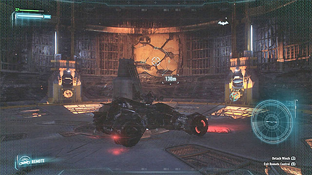 Destroy the weakened wall and raise the large platform to reach the destination in the Batmobile - Find commissioner Gordon in the shopping mall | Main story - Main story - Batman: Arkham Knight Game Guide & Walkthrough