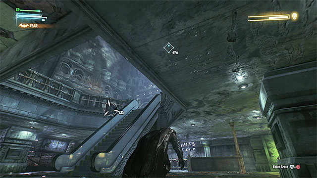Get near the moving stairway and wait until the Arkham Knight stops observing it - Defeat Arkham Knight | Main story | Batman Arkham Knight - Main story - Batman: Arkham Knight Game Guide & Walkthrough