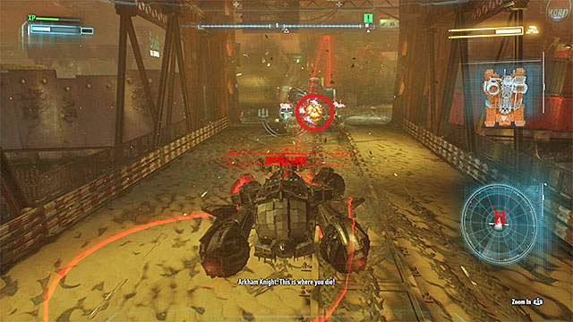 Final part of the duel with Arkham Knight is also very challenging - Destroy the Cloudburst tank controlled by Arkham Knight | Main story - Main story - Batman: Arkham Knight Game Guide & Walkthrough