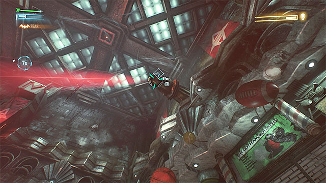 When it is safe, pull yourself to the ledge - Defeat Arkham Knight | Main story - Main story - Batman: Arkham Knight Game Guide & Walkthrough