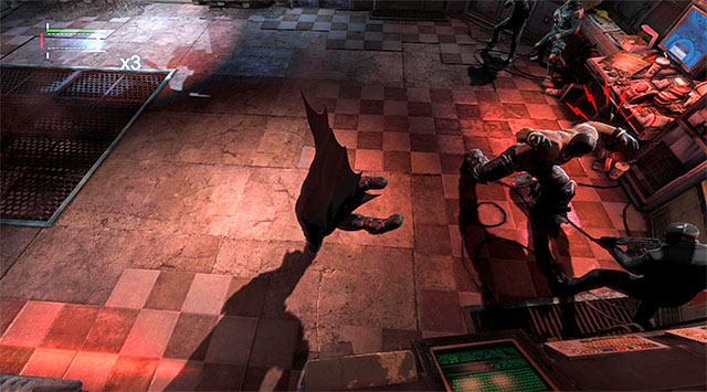 Watch out for the biggest one and avoid his charges - Uplink the National Criminal Database to the batcomputer - Main storyline - Batman: Arkham Origins - Game Guide and Walkthrough