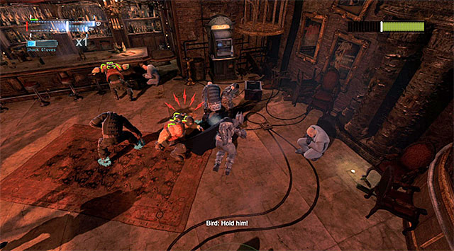 Watch out for the armored enemies and avoid their charges and grapples - Bird - Most Wanted - Batman: Arkham Origins - Game Guide and Walkthrough