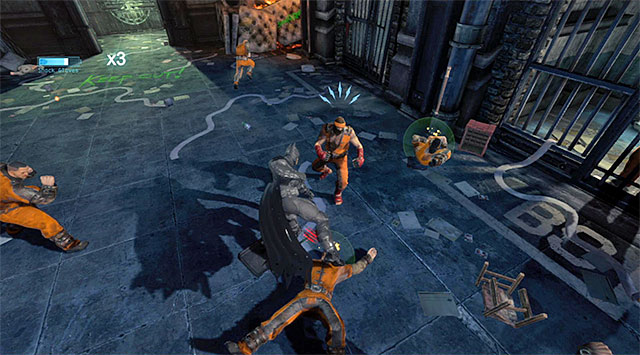 You will recognize martial artists by orange headbands - Stop the Joker #2 - cell block B - Main storyline - Batman: Arkham Origins - Game Guide and Walkthrough