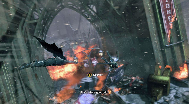 You need to save yourself from colliding with an obstacle twice - Firefly - Boss fights - Batman: Arkham Origins - Game Guide and Walkthrough