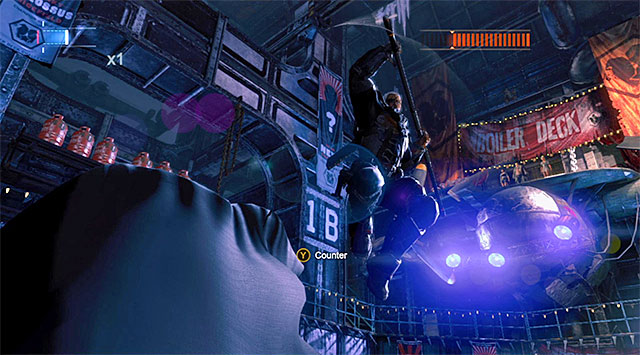 You should be very careful at the moments in which you need to avoid the bosss attacks - Defeat Deathstroke - Main storyline - Batman: Arkham Origins - Game Guide and Walkthrough