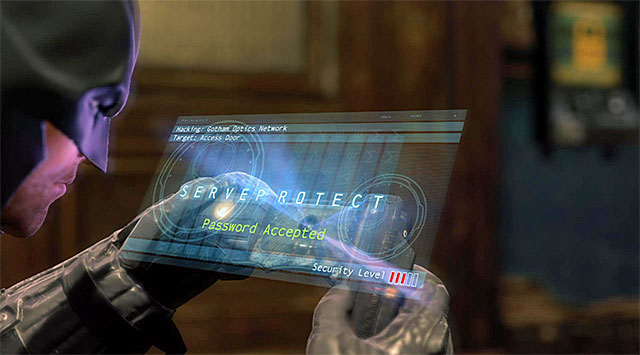 Move ahead and pass the room with the opponent group at a safe distance - Access the GCPD servers - side rooms - Main storyline - Batman: Arkham Origins - Game Guide and Walkthrough
