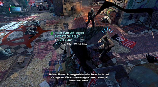 The collectible is in the main courtroom, where you fight Anarky, among others - The best hidden datapacks - Extortion File 1 (Park Row) - Enigma Datapacks - Batman: Arkham Origins - Game Guide and Walkthrough
