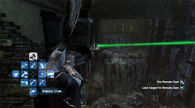 You need to gain access to the area with the big water reservoir and extend the rope, using the grapple, in the spot shown in the screenshot - The best hidden datapacks - Extortion File 20 (Burnley) - Enigma Datapacks - Batman: Arkham Origins - Game Guide and Walkthrough