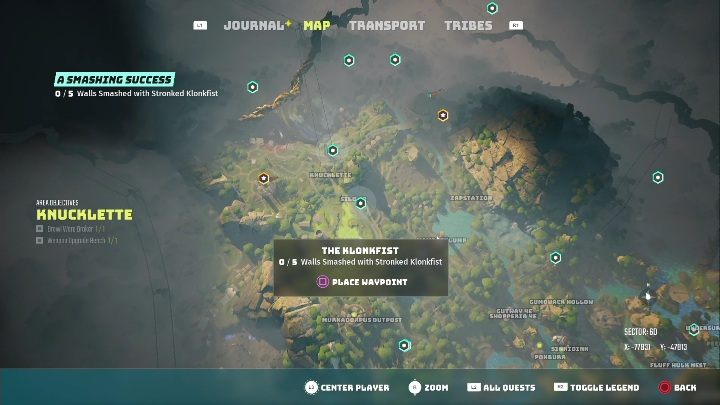 Location: Knucklette - Biomutant: A Smashing Success - walkthrough - Related to the main missions - Biomutant Guide
