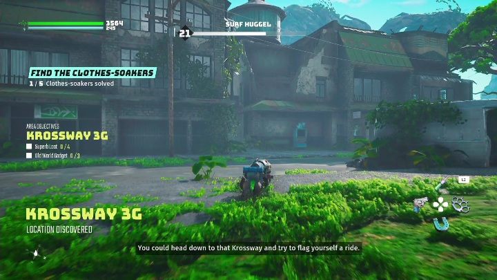 Location: In one of the buildings, in Krossway 3G - Biomutant: Find The Clothes-Soakers - walkthrough description - Exploration - Biomutant Guide