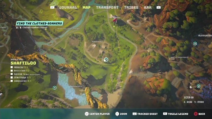 Location: In one of the buildings, in Shaftiloo - Biomutant: Find The Clothes-Soakers - walkthrough description - Exploration - Biomutant Guide