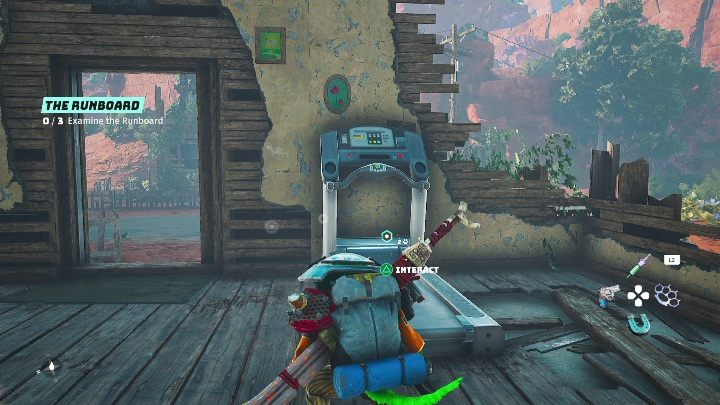 You can find this Runboard on the first floor in one of the buildings - Biomutant: The Runboard - walkthrough - Exploration - Biomutant Guide