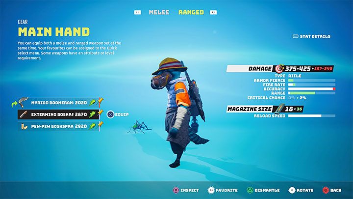 By default, the game only displays the melee weapons you have - Biomutant: Firearms in inventory - where to find it? - FAQ - Biomutant Guide