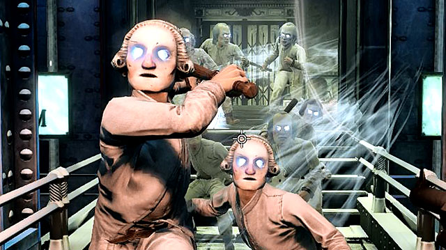 Boys of Silence are always accompanied by non-aggressive patients wearing masks - Powerful enemies - Enemies - BioShock: Infinite - Game Guide and Walkthrough