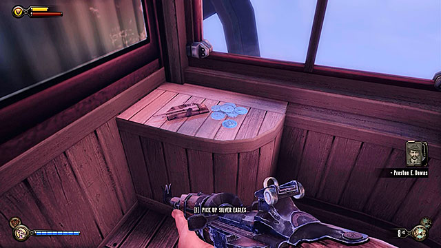 When you get to the gondola allow Elizabeth to deal with a locked entrance to the cabin - Ride the gondola to the First Lady airship - Chapter 12 - Return to Hall of Heroes - BioShock: Infinite - Game Guide and Walkthrough