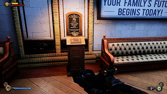 The left corridor also contains a machine used to upgrade vigors and Vantage point #23 - Kinetoscope - Find a way into Finkton - Chapter 16 - Worker Induction Center / Finkton Proper - BioShock: Infinite - Game Guide and Walkthrough