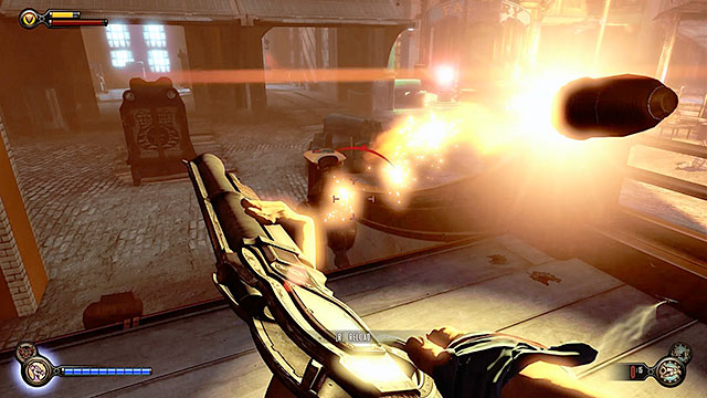 Expect serious resistance from the police units after arriving at the plaza - Return to the gunsmiths workshop - Chapter 19 - Return to Plaza of Zeal - BioShock: Infinite - Game Guide and Walkthrough
