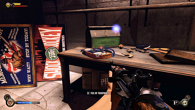 The Courtyard - inside a small warehouse on the ground floor (you can explore it after the battle with Slates men) - Chapters 9-12 - Voxophones - BioShock: Infinite - Game Guide and Walkthrough