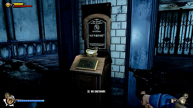 Enter the room that was guarded by the boy, turn left and locate Vantage point #34 - Kinetoscope just around the corner - Go to wardens office | Chapter 33 - The Atrium - Chapter 33 - The Atrium - BioShock Infinite Guide