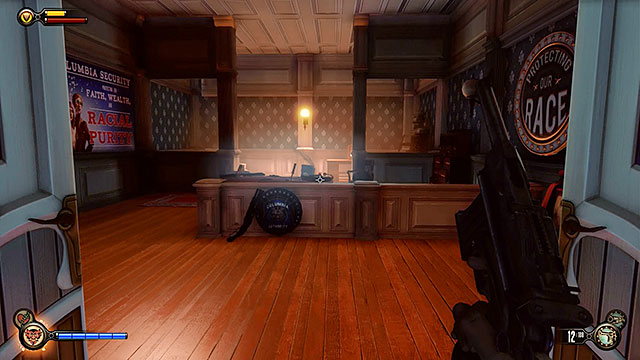 Before you start your pursuit after Elizabeth you should do one more thing and that is to explore an office located to the right of the ticket hall - Pursue Elizabeth - Chapter 7 - Battleship Bay - BioShock: Infinite - Game Guide and Walkthrough